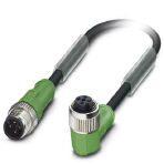 Phoenix Contact 1668506 Sensor/actuator cable, 4-position, PUR halogen-free, black-gray RAL 7021, Plug straight M12, coding: A, on Socket angled M12, coding: A, cable length: 3 m