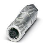 Phoenix Contact 1421680 Data connector, Ethernet CAT5 (1 Gbps), 8-position, halogen-free, shielded, Socket straight M12 SPEEDCON, Coding: A, Insulation displacement connection, knurl material: Zinc die-cast, nickel-plated, external cable diameter 5 mm ... 9.7 mm