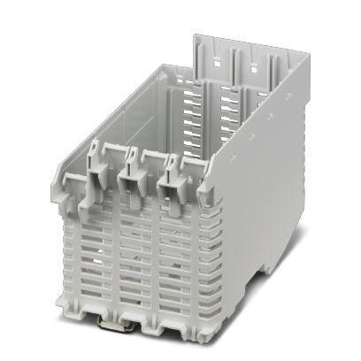 Phoenix Contact 1158978 DIN rail housing, Lower housing part with metal foot catch, with vents, width: 75.87 mm, height: 120.6 mm, depth: 82.85 mm, color: light grey (7035), cross connection: DIN rail connector (optional), number of positions cross connector: 5 or 8