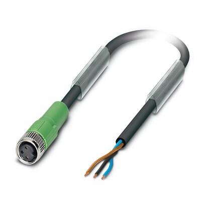 Phoenix Contact 1508420 Sensor/actuator cable, 3-position, PVC, black RAL 9005, free cable end, on Socket straight M8, cable length: 5 m