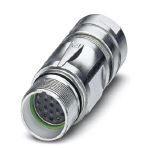 Phoenix Contact 1624009 Coupler connector, CA, straight, shielded: yes, for standard and SPEEDCON interlock, M23, No. of pos.: 16+2+PE, type of contact: Socket, Crimp connection, cable diameter range: 4 mm ... 6 mm, coding:N