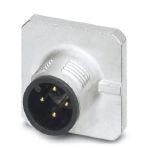 Phoenix Contact 1456417 Sensor/actuator flush-type plug, 4-pos. socket, M12, A-coded, front/square flange mounting, wave soldering