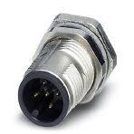 Phoenix Contact 1551833 Sensor/actuator flush-type plug, 5-pos., M12 SPEEDCON, A-coded, rear/screw mounting with M12 thread, with straight solder connection