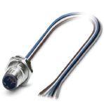 Phoenix Contact 1419661 Sensor/actuator flush-type plug, 5-pos., M12 SPEEDCON, B-coded, rear/screw mounting with M16 thread, with 0.5 m TPE litz wire, 5 x 0.34 mm²