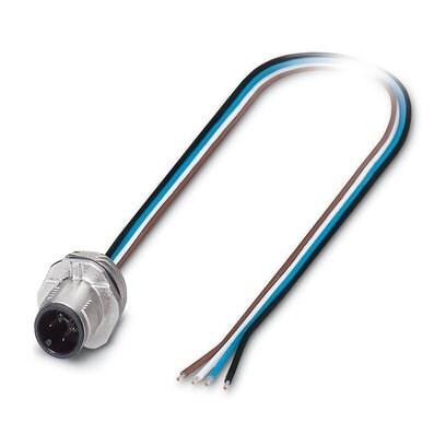 Phoenix Contact 1402214 Sensor/actuator flush-type plug, 4-pos., M12 SPEEDCON, A-coded, front/screw mounting with M16 thread, with 1.1 m TPE litz wire, 4 x 0.34 mmÂ²
