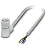 Phoenix Contact 1404017 Sensor/actuator cable, 4-position, PP-EPDM halogen-free, gray RAL 7035, free cable end, on Socket angled M12, coding: A, cable length: 5 m, Hygienic design, with plastic knurl