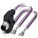 Phoenix Contact 1436110 Bus system cable, CANopen®, DeviceNet™, 5-position, PUR halogen-free, violet RAL 4001, shielded, Plug straight M12 SPEEDCON, coding: A, on free cable end and free cable end, cable length: 15 m, Connector unshielded, Shield connected to pin 1