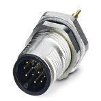 Phoenix Contact 1437106 Sensor/actuator flush-type connector, plug, 12-pos., M12 SPEEDCON, shielded, A-coded, rear/screw mounting with M12 thread, with straight solder pins