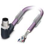 Phoenix Contact 1431089 Bus system cable, CANopen®, DeviceNet™, 5-position, PUR halogen-free, violet RAL 4001, shielded, Plug angled M12, coding: A, on free cable end, cable length: Free input (0.2 ... 40.0 m)