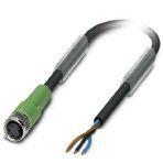 Phoenix Contact 1694101 Sensor/actuator cable, 3-position, PUR halogen-free, black-gray RAL 7021, free cable end, on Socket straight M8, cable length: 10 m