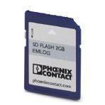 Phoenix Contact 2403484 Program and configuration memory for extending the internal Flash memory, plug-in, 2 GB, with license key and EMlog application, for use with an ILC 191 ME/AN Inline controller. The Emlog application is used to read from measuring devices via pulses, anal