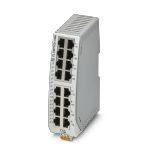 Phoenix Contact 1085255 Narrow Ethernet switch, sixteen RJ45 ports with 10/100 Mbps on all ports, automatic data transmission speed detection, autocrossing function, and QoS