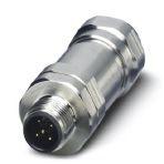 Phoenix Contact 1440012 Connector, 5-position, shielded, Plug straight M12, Coding: A, Screw connection, knurl material: Stainless steel 1.4404, cable gland M16, external cable diameter 3 mm ... 5.5 mm