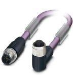 Phoenix Contact 1431102 Bus system cable, CANopen®, DeviceNet™, 5-position, PUR halogen-free, violet RAL 4001, shielded, Plug straight M12, coding: A, on Socket angled M12, coding: A, cable length: Free input (0.2 ... 40.0 m)