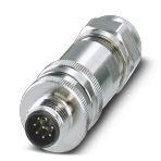 Phoenix Contact 1511857 Connector, Universal, 8-position, shielded, Plug straight M12, Coding: A, Screw connection, knurl material: Nickel-plated brass, external cable diameter 6 mm ... 8 mm