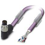 Phoenix Contact 1575903 Bus system cable, CANopen®, DeviceNet™, 5-position, PUR halogen-free, violet RAL 4001, shielded, Plug angled M8, on free cable end, cable length: Free input (0.2 ... 40.0 m), Connector unshielded