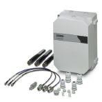 Phoenix Contact 2701430 IP66 control box set for constructing wireless systems for industrial applications, incl. three 2.4/5 GHz omnidirectional antennas that can be directly screwed on, with DIN rail, plugs, and screw connections, without devices