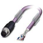 Phoenix Contact 1507447 Bus system cable, CANopen®, DeviceNet™, 5-position, PUR halogen-free, violet RAL 4001, shielded, Plug straight M12, coding: A, on free cable end, cable length: 10 m