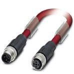 Phoenix Contact 1558412 Bus system cable, CC link (10 Mbps), 4-position, PVC, red, shielded, Plug straight M12, coding: A, on Socket straight M12, coding: A, cable length: 0.6 m