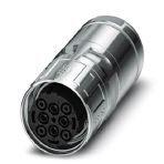 Phoenix Contact 1613436 Cable connector, straight, SPEEDCON locking, M40, number of positions: 4+3+PE, type of contact: Socket, shielded: yes, degree of protection: IP67, cable diameter range: 20.5 mm ... 26.5 mm, number of positions: 8, connection method: Crimp connection