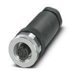Phoenix Contact 1513347 Connector, Universal, 8-position, Socket straight M12, Coding: A, Screw connection, knurl material: Nickel-plated brass, cable gland Pg9, external cable diameter 6 mm ... 8 mm