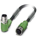 Phoenix Contact 1536065 Sensor/actuator cable, 3-position, Variable cable type, shielded, Plug angled M12, coding: A, on Socket straight M12, coding: A, cable length: Free input (0.2 ... 40.0 m)