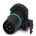 Phoenix Contact 1436987 Sensor/actuator flush-type connector, plug, 8-pos., A-coded, with angled solder connection, only contact insert