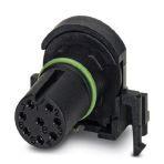 Phoenix Contact 1436990 Sensor/actuator flush-type connector, socket, 8-pos., A-coded, with angled solder connection, only contact insert