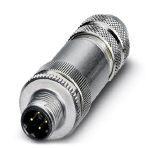Phoenix Contact 1521261 Data connector, Ethernet/PROFINET CAT5 (100 Mbps), 4-position, shielded, Plug straight M12, Coding: D, Screw connection, knurl material: Zinc die-cast, nickel-plated, cable gland Pg9, external cable diameter 6 mm ... 8 mm
