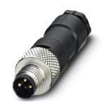 Phoenix Contact 1681156 Connector, Universal, 3-position, Plug straight M8, Coding: A, Solder connection, knurl material: Nickel-plated brass, external cable diameter 3.5 mm ... 5 mm