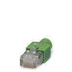 Phoenix Contact 2744571 RJ45 connector, shielded, with bend protection sleeve, 2 pieces, green for crossed cables, for assembly on site. For connections that are crossed, it is recommended that the connector set with green bend protection sleeves is used.