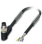 Phoenix Contact 1550892 Bus system cable, INTERBUS, 4-position, PUR halogen-free, black RAL 9005, shielded, Plug angled M8, on free cable end, cable length: 20 m