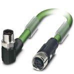Phoenix Contact 1433210 Bus system cable, INTERBUS (16 Mbps), 5-position, PUR halogen-free, may green RAL 6017, shielded, Plug angled M12 SPEEDCON, coding: B, on Socket straight M12 SPEEDCON, coding: B, cable length: Free input (0.2 ... 40.0 m)