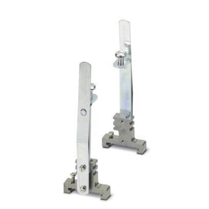 Phoenix Contact 1201565 Double hinged carrier, for mounting two NS 35/7.5 DIN rails above each other. If the top DIN rail is used as a grounding busbar, an additional PE conductor connection must be established to the lower rail. They are delivered in pairs