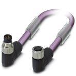 Phoenix Contact 1575945 Bus system cable, CANopen®, DeviceNet™, 5-position, PUR halogen-free, violet RAL 4001, shielded, Plug angled M8, on Socket angled M8, cable length: Free input (0.2 ... 40.0 m), Connector unshielded