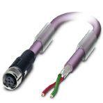Phoenix Contact 1518083 Bus system cable, PROFIBUS (12 Mbps), 2-position, PUR halogen-free, violet RAL 4001, shielded, free cable end, on Socket straight M12 SPEEDCON, coding: B, cable length: 10 m