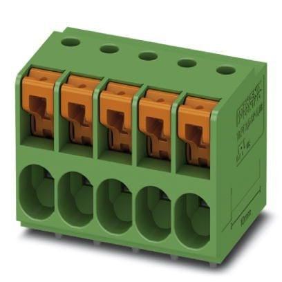 Phoenix Contact 1017506 PCB terminal block, nominal current: 32 A, rated voltage (III/2): 400 V, nominal cross section: 2.5 mmÂ², number of potentials: 5, number of rows: 1, number of positions per row: 5, product range: TDPT 2,5/..-SP, pitch: 5.08 mm, connection method: Push-in