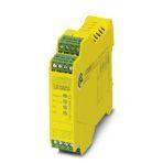 Phoenix Contact 2900525 Safety relay for emergency stop and safety door monitoring up to SIL 3 or Cat. 4, PL e according to EN ISO 13849, single or two-channel operation, 2 enabling current paths, nominal input voltage of 24 V AC/DC, plug-in screw terminal blocks