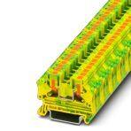 Phoenix Contact 1088730 Ground modular terminal block, connection method: Push-in connection, number of connections: 2, cross section: 0.2 mm² - 6 mm², AWG: 24 - 10, width: 6.2 mm, height: 35.3 mm, color: green-yellow, mounting type: NS 35/7,5, NS 35/15