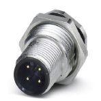 Phoenix Contact 1404979 Flush-type connector, 4-position, Plug, straight, M12, A-coded, Solder pins