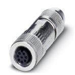 Phoenix Contact 1553640 Data connector, Ethernet CAT5 (1 Gbps), 8-position, shielded, Socket straight M12, Coding: A, Insulation displacement connection, knurl material: Zinc die-cast, nickel-plated, external cable diameter 4 mm ... 8 mm