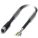 Phoenix Contact 1543333 Bus system cable, INTERBUS, 4-position, PUR halogen-free, black RAL 9005, shielded, free cable end, on Socket straight M8, cable length: 20 m