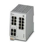 Phoenix Contact 2702907 Managed Switch 2000, 12 RJ45 ports 10/100 Mbps, 2 SFP ports 100 Mbps, 2 Combo ports 10/100 Mbps, degree of protection: IP20, PROFINET Conformance-Class B