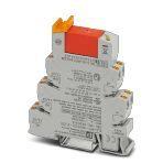 Phoenix Contact 2909515 PLC-INTERFACE, consisting of DIN-rail-mountable basic terminal block in 14 mm with Push-in connection and plug-in relay with power contact, 2 changeover contacts, 120 V AC/110 V DC input voltage. Approved according to ATEX/IECEx (Zone 2) and Ex Zone Class