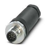 Phoenix Contact 1513334 Connector, Universal, 8-position, Plug straight M12, Coding: A, Screw connection, knurl material: Nickel-plated brass, cable gland Pg9, external cable diameter 6 mm ... 8 mm