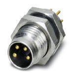Phoenix Contact 1694347 Sensor/actuator flush-type connector, male, 4-pos., M8, rear/screw mounting with M8 thread, with straight solder connection