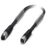 Phoenix Contact 1543391 Bus system cable, INTERBUS, 4-position, PUR halogen-free, black RAL 9005, shielded, Plug straight M8, on Socket straight M8, cable length: 20 m