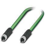 Phoenix Contact 1217320 Network cable, Single Pair Ethernet CAT B (ISO/IEC 63171) (100 Mbps), 2-position, PUR halogen-free, green, shielded (Advanced Shielding Technology), Socket straight M8 / IP67, on Socket straight M8-SPE / IP67, cable length: 2 m