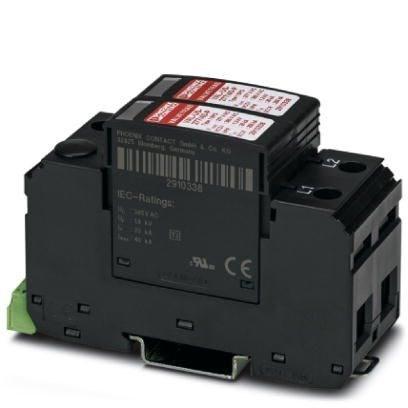 Phoenix Contact 2910385 Surge protective device, two channel with remote indicator contact for 480Â VÂ AC corner-grounded DELTA.