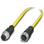 Phoenix Contact 1417890 Sensor/actuator cable, 4-position, PVC, yellow, Plug straight M12, coding: A, on Socket straight M12, coding: A, cable length: 3 m